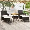Image de vidaXL Acacia Ensemble à Dîner de Jardin 5 pcs Mobilier de Salle à Manger de Terrasse Table et Chaises de Repas Patio 3058332