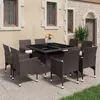 Image de vidaXL Ensemble à Dîner de Jardin 9 pcs Mobilier de Salle à Manger d'Extérieur Meubles de Patio Terrasse Résine Tressée et 3058341