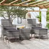 Image de vidaXL Ensemble de Bistro 5 pcs Meubles d'Extérieur Mobilier de Patio Meubles de Terrasse Mobilier de Jardin Résine Tressée 3058369