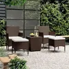Image de vidaXL Ensemble de Bistro 5 pcs Mobilier d'Extérieur Ensemble de Meubles de Terrasse Mobilier de Jardin Résine Tressée et 3058371