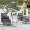 Image de vidaXL Ensemble de Bistro 5 pcs Mobilier de Patio Ensemble de Meubles de Terrasse Extérieur Jardin Résine Tressée et Verre 3058395