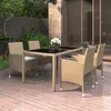 Image de vidaXL 5-delige Tuinset poly rattan en gehard glas beige3058420