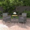 Image de vidaXL Mobilier à dîner de jardin 3 pcs Résine tressée Gris 3058467