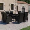 Image de vidaXL Ensemble à Dîner de Jardin 9 pcs Mobilier de Salle à Manger d'Extérieur Meubles de Patio Terrasse Porche Résine 3058532