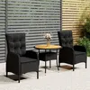 Image de vidaXL Mobilier de Bistro de Jardin 3 pcs Mobilier d'Extérieur Ensemble de Meubles de Terrasse Meubles de Balcon Résine 3058549