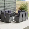Image de vidaXL Mobilier à Dîner de Jardin 11 pcs Mobilier de Salle à Manger de Terrasse Table et Chaises de Repas Salon de Jardin 3058554