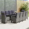 Image de vidaXL Mobilier à Dîner de Jardin 11 pcs Mobilier de Salle à Manger de Terrasse Table et Chaises de Repas Salon de Jardin 3058558