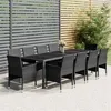 Image de vidaXL Mobilier à Dîner de Jardin 11 pcs Mobilier de Salle à Manger de Terrasse Table et Chaises de Repas Salon de Jardin 3058573