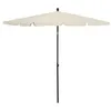 Image de vidaXL Parasol met paal 210x140 cm zandkleurig315543