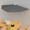 Image de vidaXL Parasol half met paal 180x90 cm antracietkleurig315561