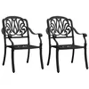 Image de vidaXL Chaises de jardin lot de 2 Aluminium coulé Noir315568