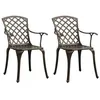 Image de vidaXL Chaises de jardin 2 pcs Aluminium coulé Bronze 315570