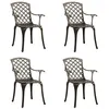 Image de vidaXL 4x Chaises de Jardin Fauteuils de Salle à Manger Chaises de Patio Fauteuils de Terrasse Chaises d'Extérieur Aluminium 315571