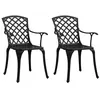 Image de Lot de 2 chaise vidaxl exterieur empilable non pliable H. 93 cm en aluminium noir