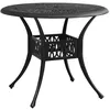Image de Table de jardin Noir 90x90x74 cm Aluminium coulé