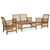 Image de Salon de jardin 4 pcs Bois d acacia solide