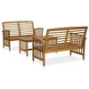Image de Salon de jardin vidaxl bois massif 4 personnes 3 pieces