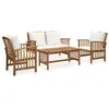 Image de Salon de jardin 4 pcs avec coussins Bois d acacia solide