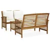 Image de Salon de jardin Vidaxl bois massif beige 3 pieces 43.0 x 50.0 x 43.0 4 personnes
