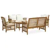 Image de Salon de jardin vidaxl bois massif 6 personnes 5 pieces