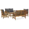 Image de Salon de jardin 5 pcs avec coussins Bois d acacia solide