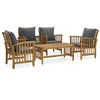 Image de Salon de jardin Vidaxl bois massif gris 5 pieces 43.0 x 50.0 x 43.0 4 personnes