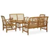 Image de Salon de jardin Vidaxl marron 6 personnes bois massif x 50.0 x 43.0 cm 5 pieces