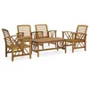 Image de Salon de jardin Vidaxl 4 personnes bois massif marron x 50.0 x 43.0 cm 5 pieces