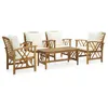 Image de Salon de jardin Vidaxl bois massif beige 5 pieces 43.0 x 50.0 x 43.0 4 personnes