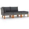Image de Salon de jardin Vidaxl resine tressee gris 3 pieces x 60.5 x 67 3 personnes