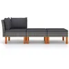 Image de Salon de jardin Vidaxl resine tressee gris 3 pieces x 64.5 x 67 3 personnes