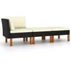 Image de Salon de jardin Vidaxl resine tressee noir 3 pieces x 64.5 x 67 3 personnes