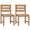 Image de Lot de 2 chaise vidaxl en teck empilable non pliable exterieur H. 90 cm bois