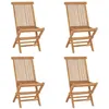 Image de Chaises de jardin pliables lot de 4 Bois de teck massif
