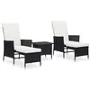 Image de Salon de jardin Vidaxl resine tressee noir 3 pieces 3 personnes
