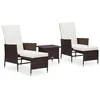 Image de vidaXL Salon de Jardin 3 pcs avec Coussins Mobilier de Patio Meubles de Terrasse Mobilier de Jardin Meubles d'Extérieur 3059372
