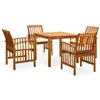 Image de vidaXL 5-delige Tuinset met kussens massief acaciahout3058083