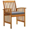 Image de vidaXL Mobilier à dîner de jardin 3 pcs et coussins Acacia solide, 35.7kg