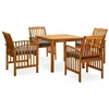 Image de vidaXL Mobilier à dîner de jardin 5 pcs avec coussins Acacia solide, 54.9kg