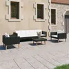 Image de Salon de jardin 4 pcs avec coussins Résine tressée Noir