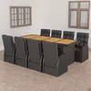 Image de Salon de jardin Vidaxl resine tressee noir 9 pieces 240.0 x 90 x 74 8 personnes