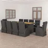 Image de Salon de jardin Vidaxl resine tressee noir 11 pieces 240.0 x 90 x 74 11 personnes