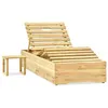 Image de vidaXL Chaise longue avec table Bois de pin imprégné de vert
