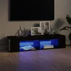 Image de Meuble TV avec lumières LED noir 135x39x30 cm