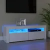 Image de Meuble TV avec lumières LED blanc brillant 120x35x40 cm