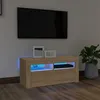 Image de Meuble TV avec lumières LED chêne sonoma 90x35x40 cm