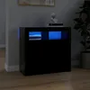 Image de Buffet avec lumières LED noir 80x35x75 cm