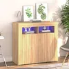Image de Buffet avec lumières LED chêne sonoma 80x35x75 cm
