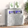 Image de Buffet avec lumières LED gris béton 80x35x75 cm