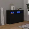 Image de Buffet avec lumières LED noir 115,5x30x75 cm